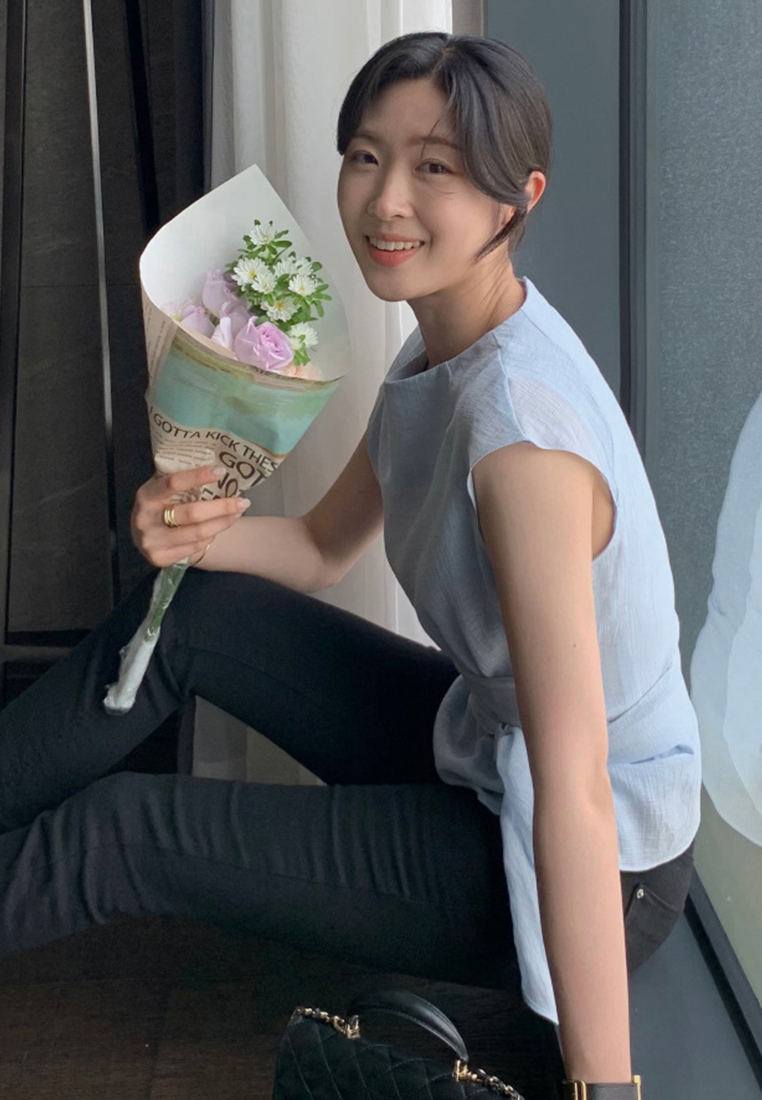 Summer New Fashion Tie Bow Top CA25070916BE