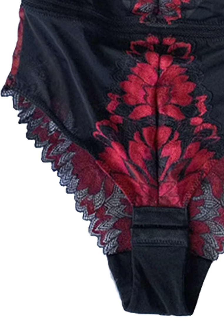 French Sexy Sling Tight Gathering Underwired Lace One-Piece Bra Underwear CA230504016W