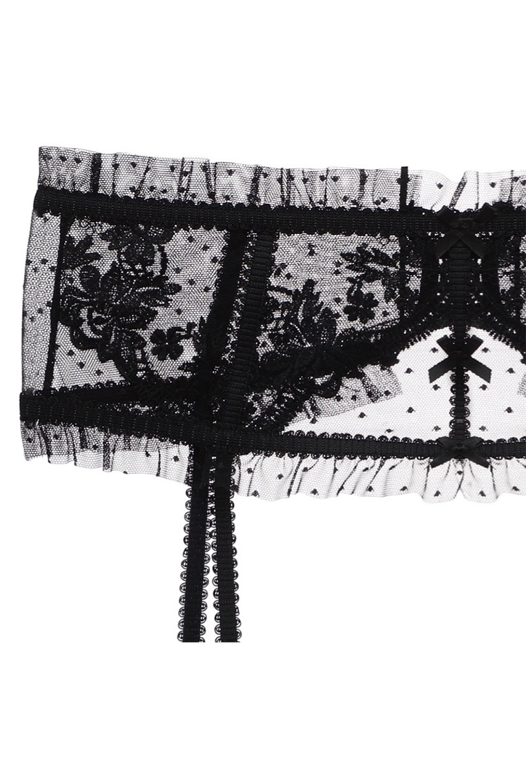 Ultra-thin lace hollow garter T pants suit CA24112016W