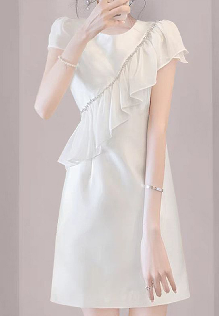 French style white dress