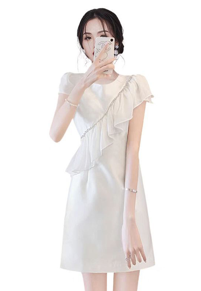 French style white dress