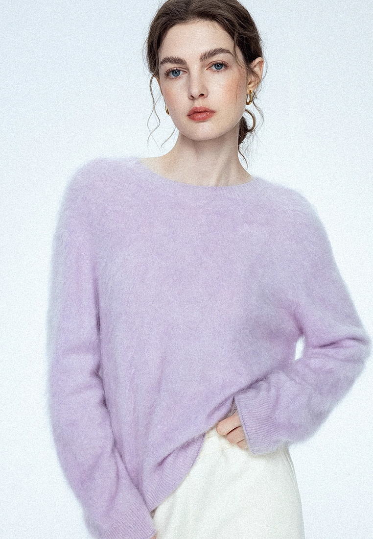 Autumn/Winter Cashmere Crew-Neck Base Knit Sweater CA25102801W