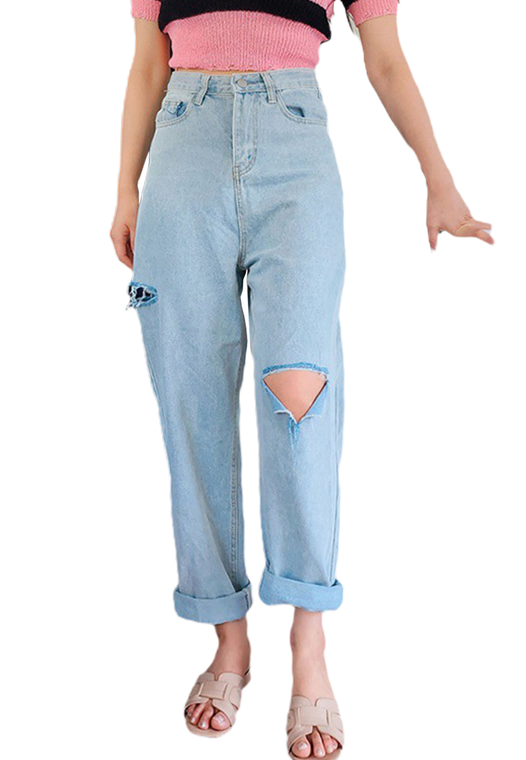 New 2024 contrasting Ripped Jeans CA24041017BL