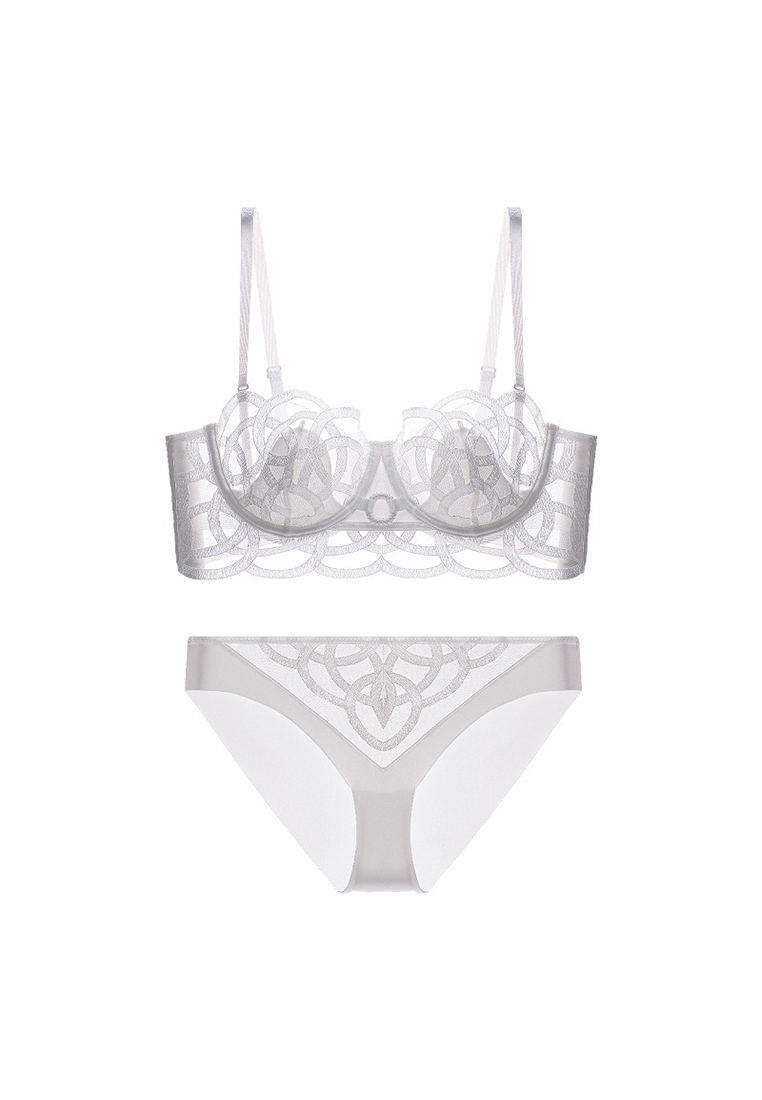 French style tube top rabbit ear cup bra set CA24112017BK