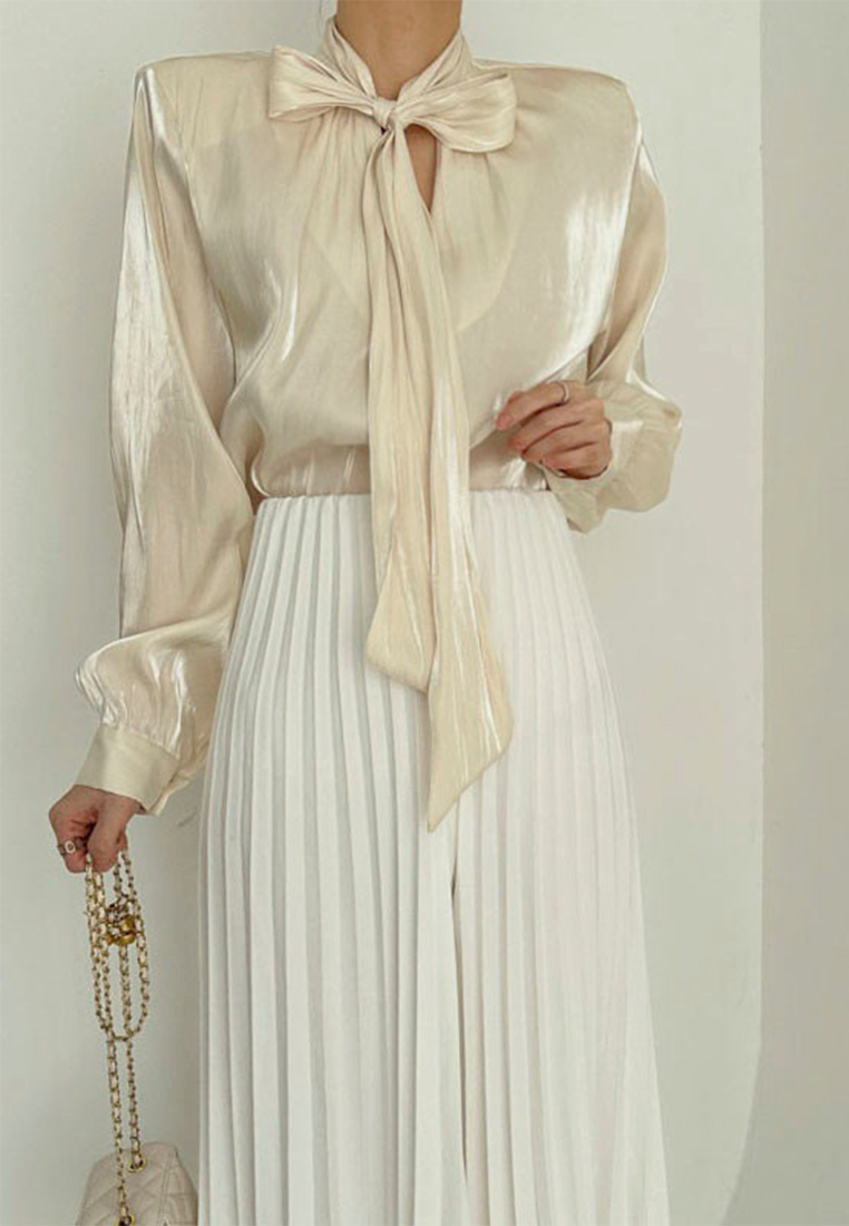 French style lace up top CA241128117BK