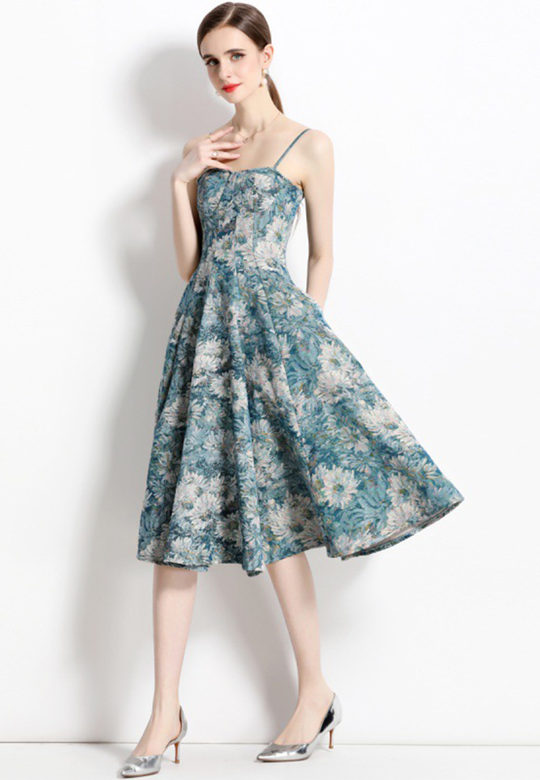 New jacquard French commuter slip dress A021917