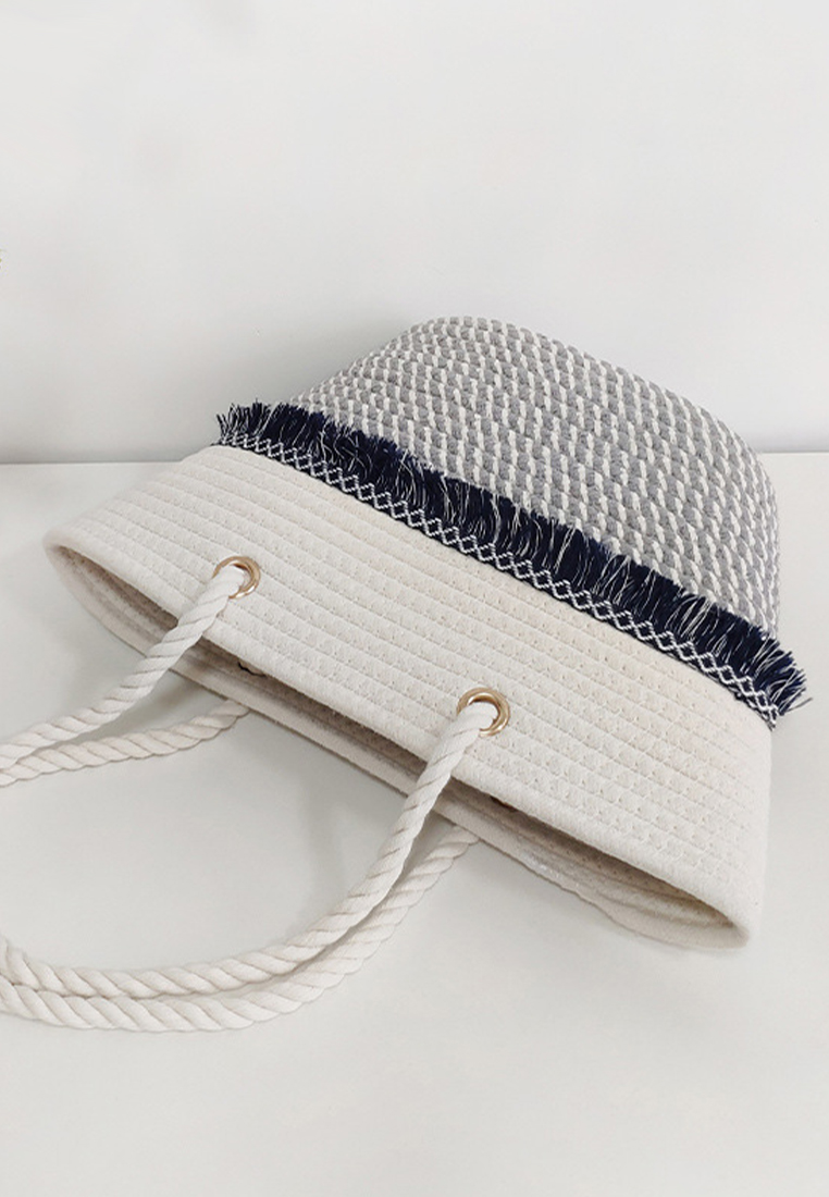 Women's New Bohemian Tassel Cotton Rope Braided BagCA24061717GY