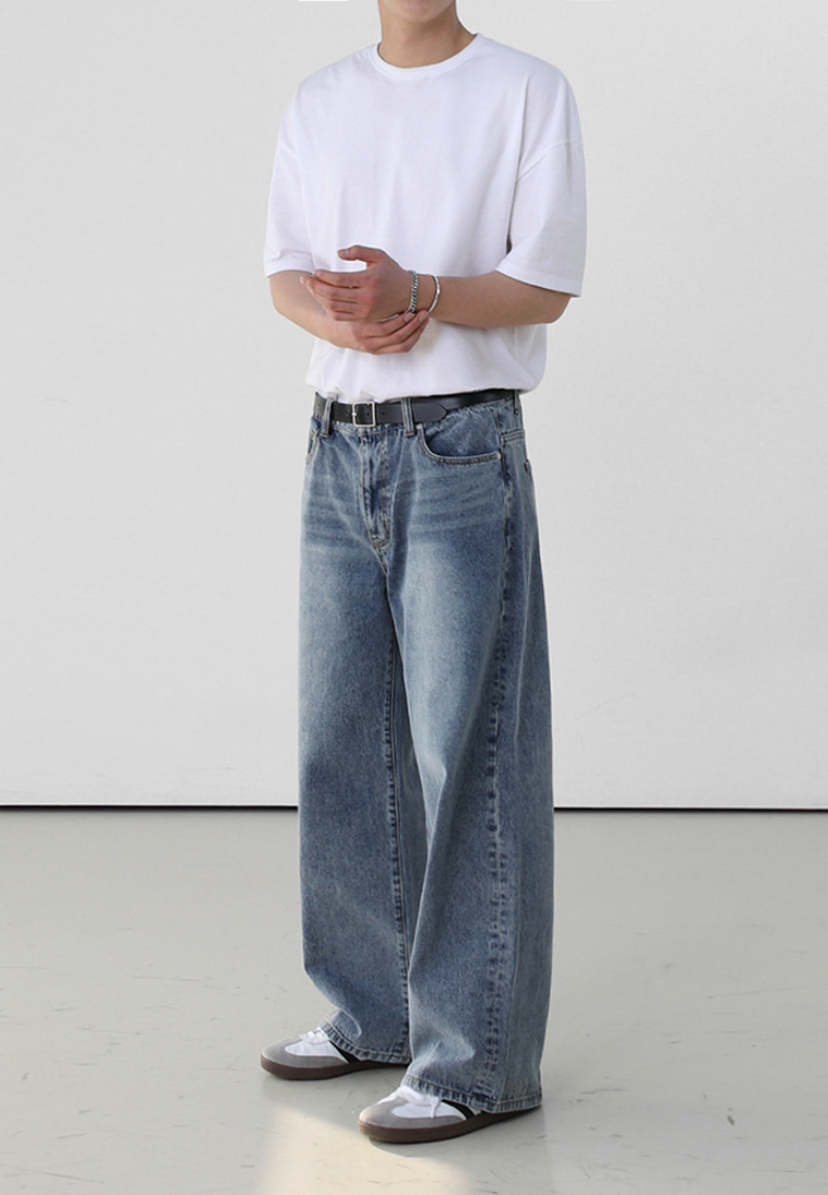 2024 Vintage cotton jeans straight leg pants CA24090317BL