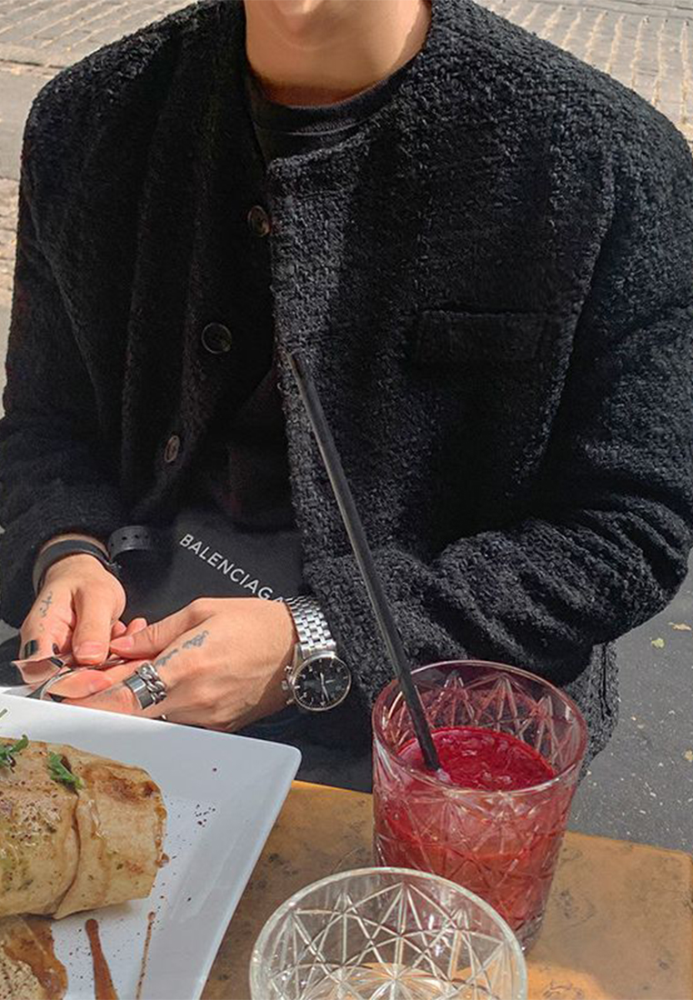 Autumn Korean slim fit loose jacket CA24101417BK