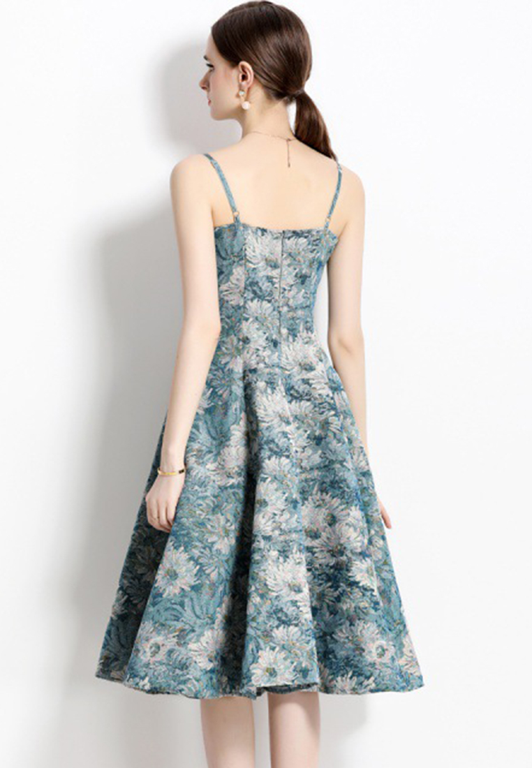 New jacquard French commuter slip dress A021917