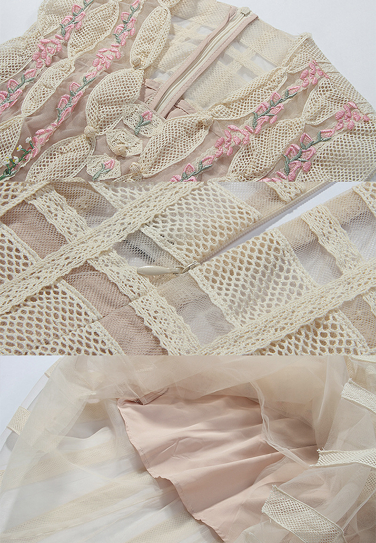 2024 Spring Dress V-neck Sleeveless Sweet Fragmented Flower Women's Wear CA4021917BE