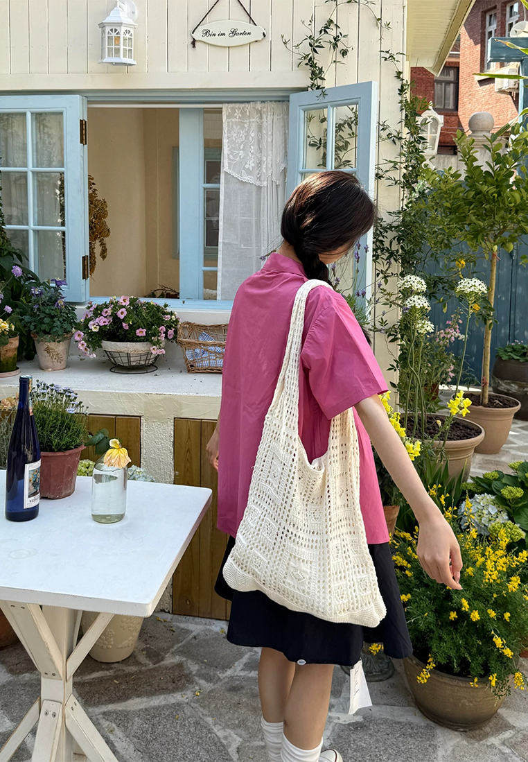 Retro hollow woven ethnic style handbag CA25042317RD