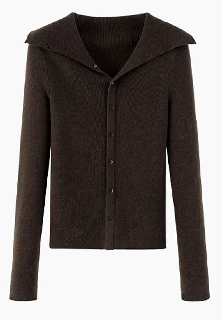 Early Autumn Maillard Collar Slim-Fit Figure-Flattering Sweater CA25110717RD