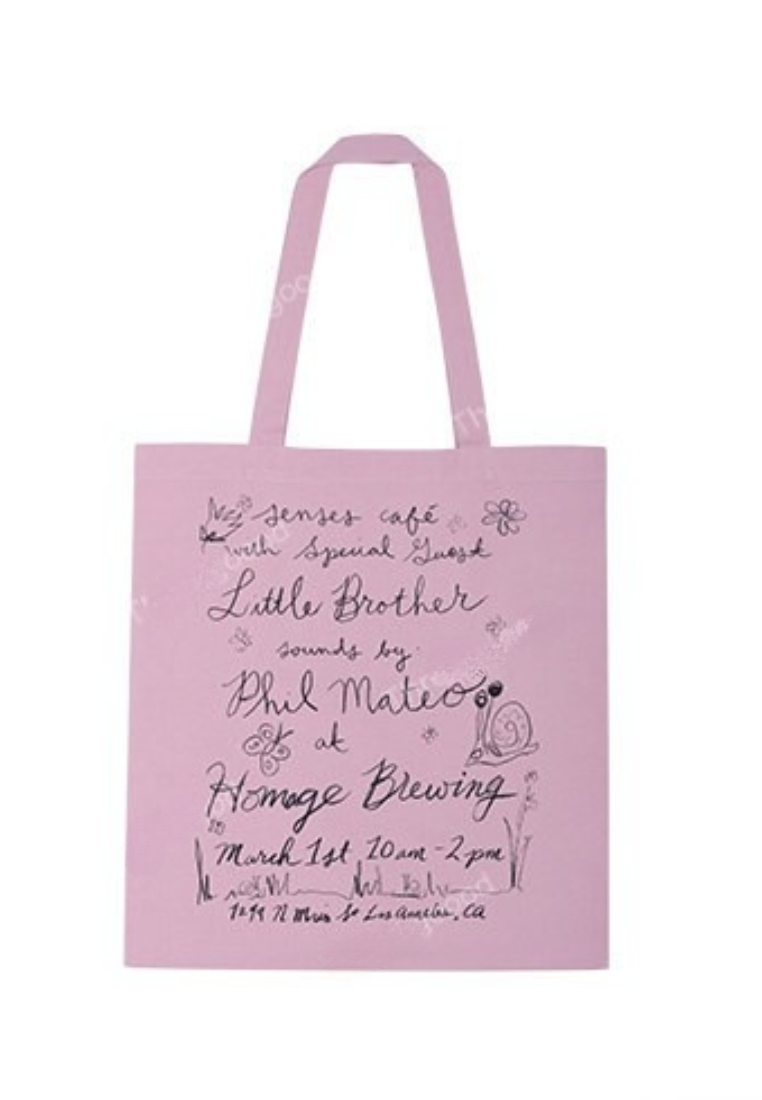 Boho Handwritten Print Canvas Tote Bag Reusable Grocery Shoulder Bag K26041402