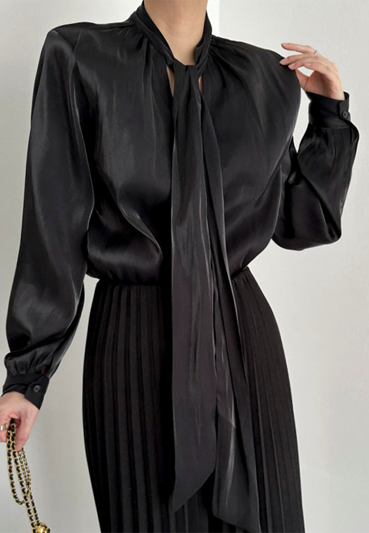 French style lace up top CA241128117BK