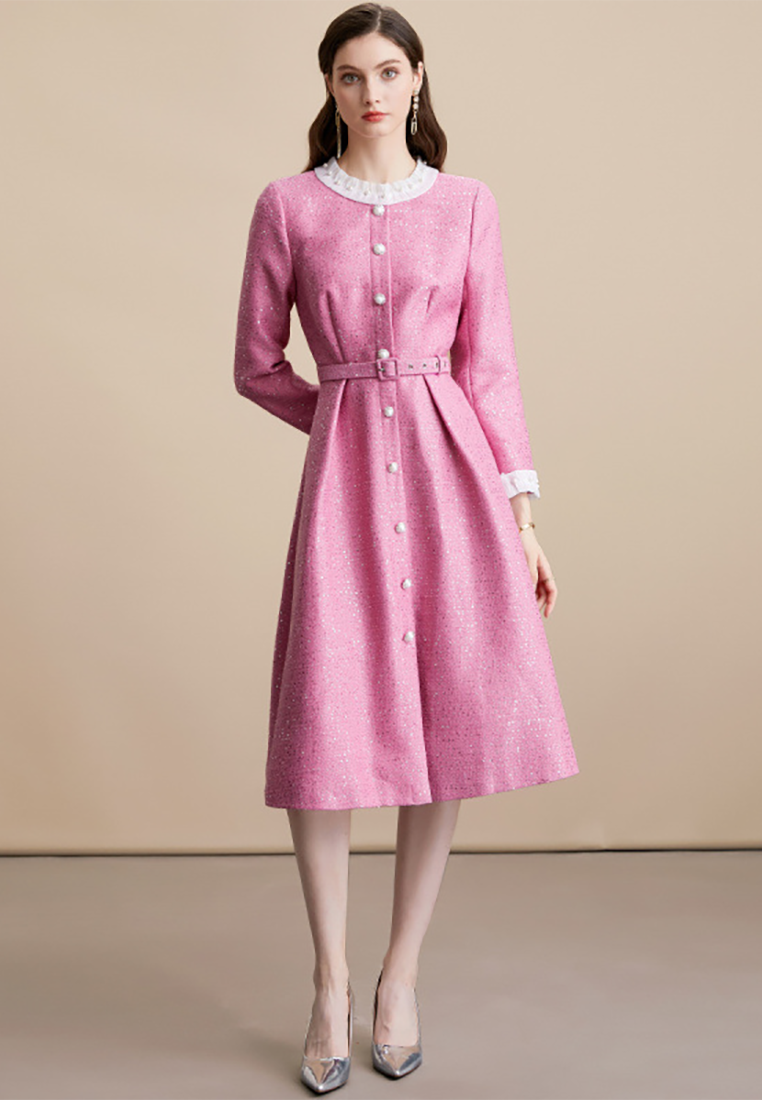 New A/W Thin Tweed Sequined Little Black Dress CA25091517BW