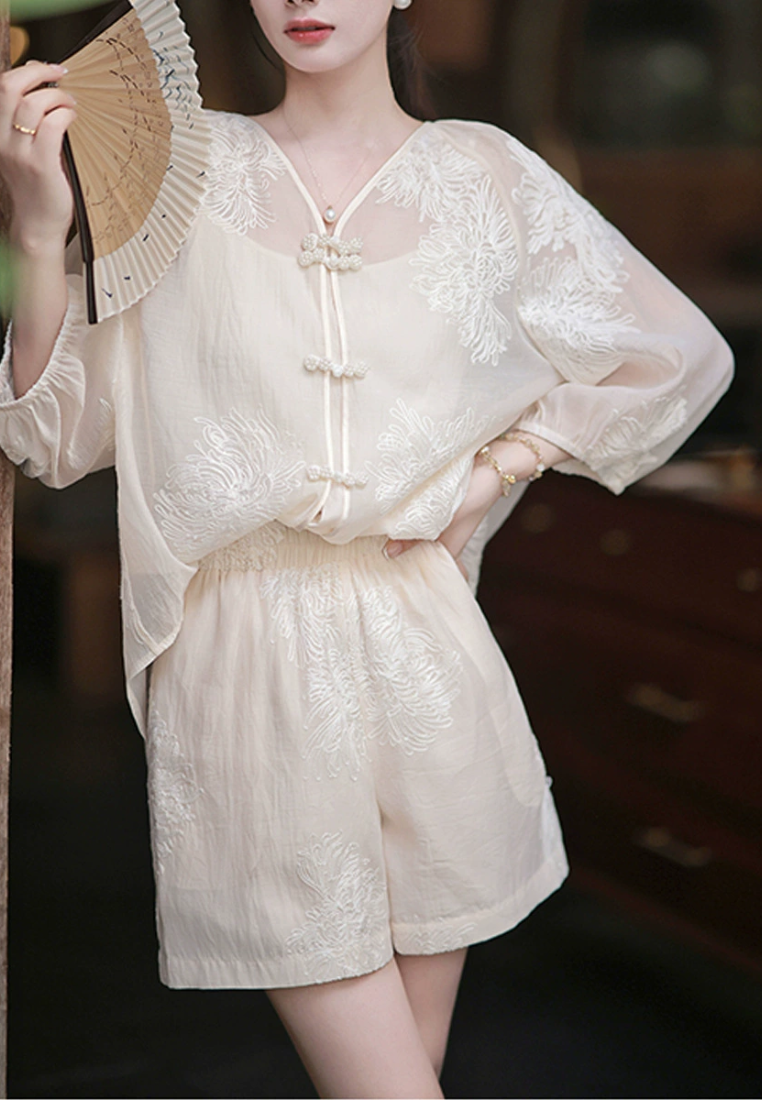 2025 New Embroidered Solid Color Top CA25031917BE