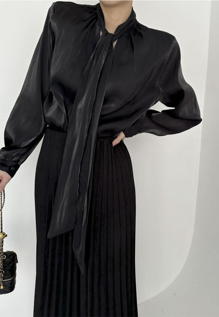 French style lace up top CA241128117BK