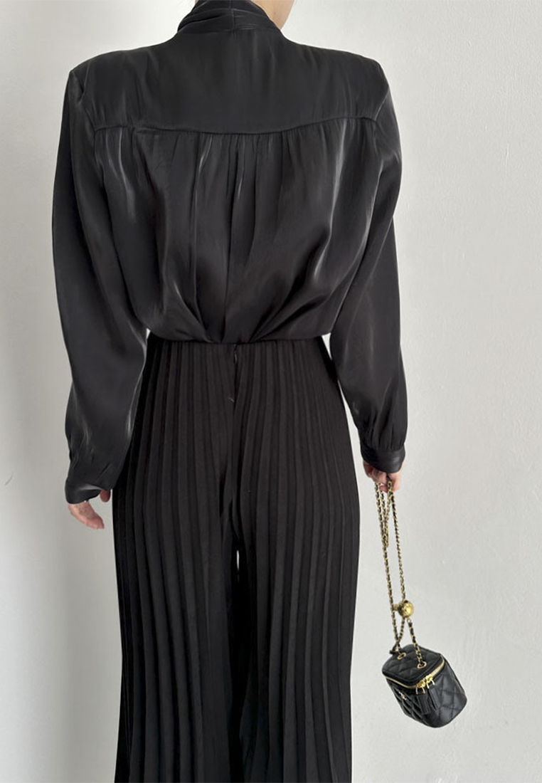 French style lace up top CA241128117BK