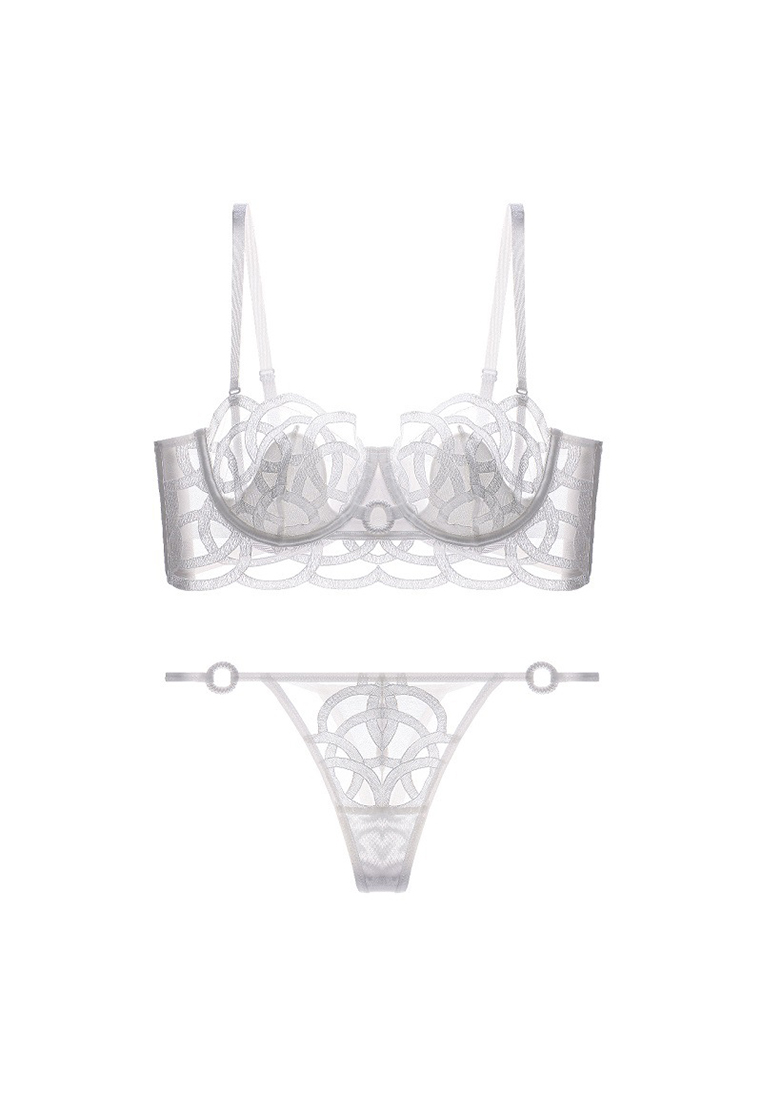 French style tube top rabbit ear cup bra set CA24112017BK