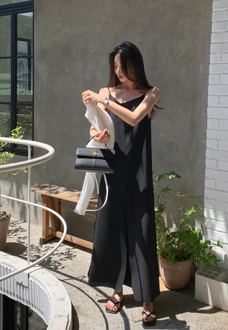 Chic Style Spaghetti Strap Front Slit Maxi Dress Multi Color K26042904