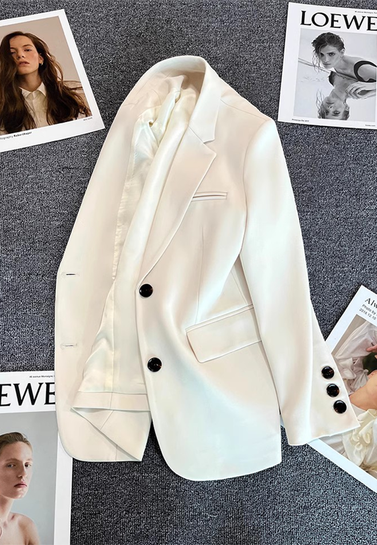 Autumn New Korean Style Loose Straight Cut Suit CA25102418BW