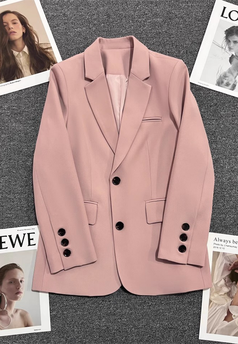 Autumn New Korean Style Loose Straight Cut Suit CA25102418BW