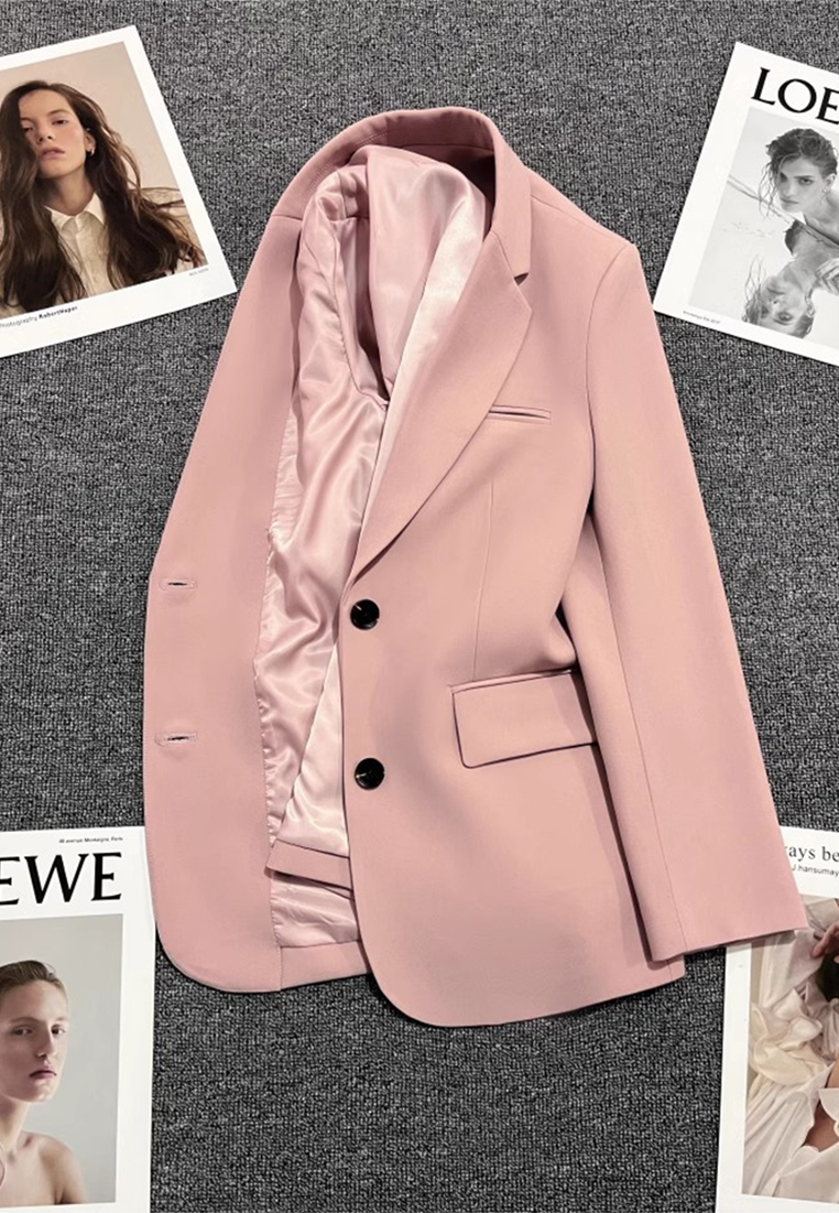 Autumn New Korean Style Loose Straight Cut Suit CA25102418BW