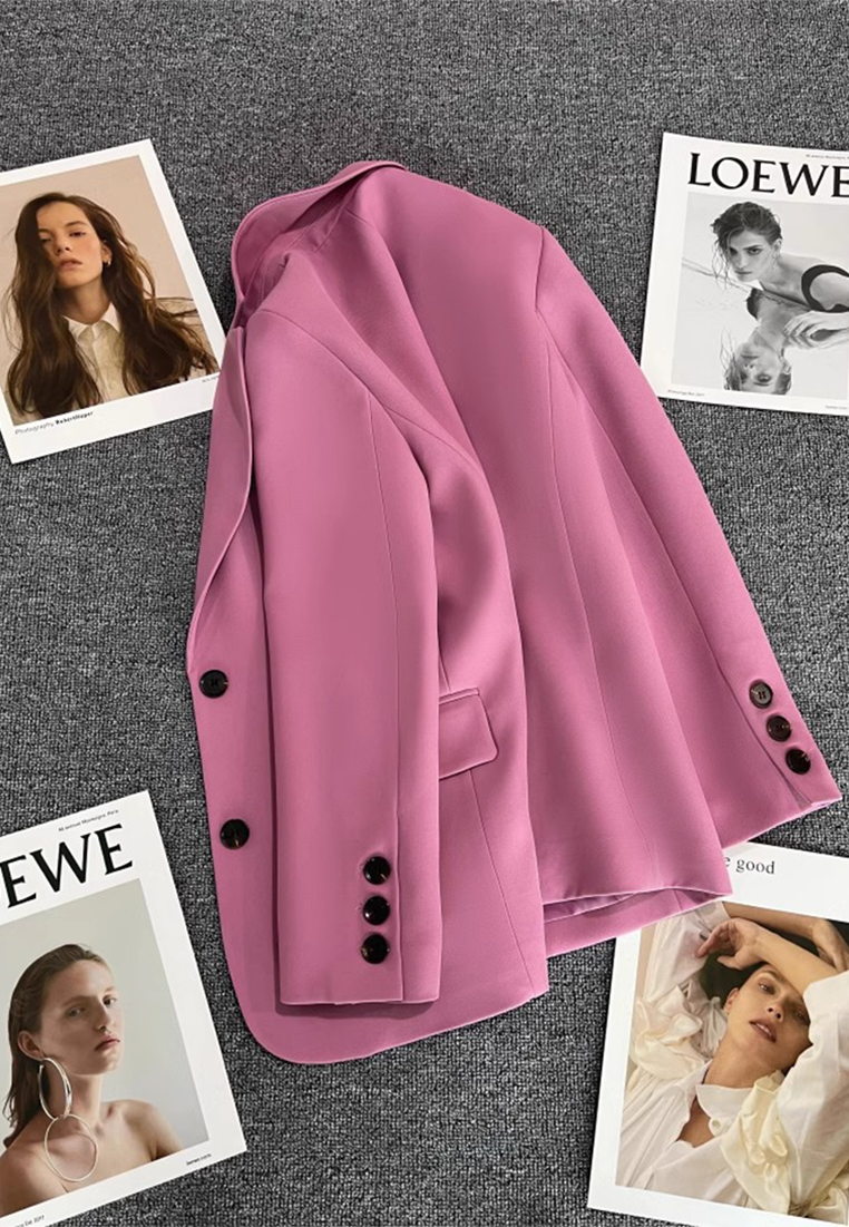 Autumn New Korean Style Loose Straight Cut Suit CA25102418BW