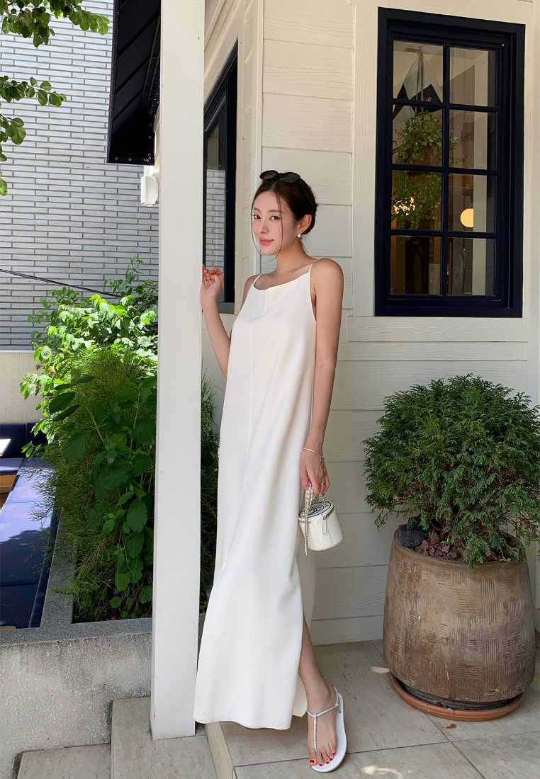 Chic Style Spaghetti Strap Front Slit Maxi Dress Multi Color K26042904