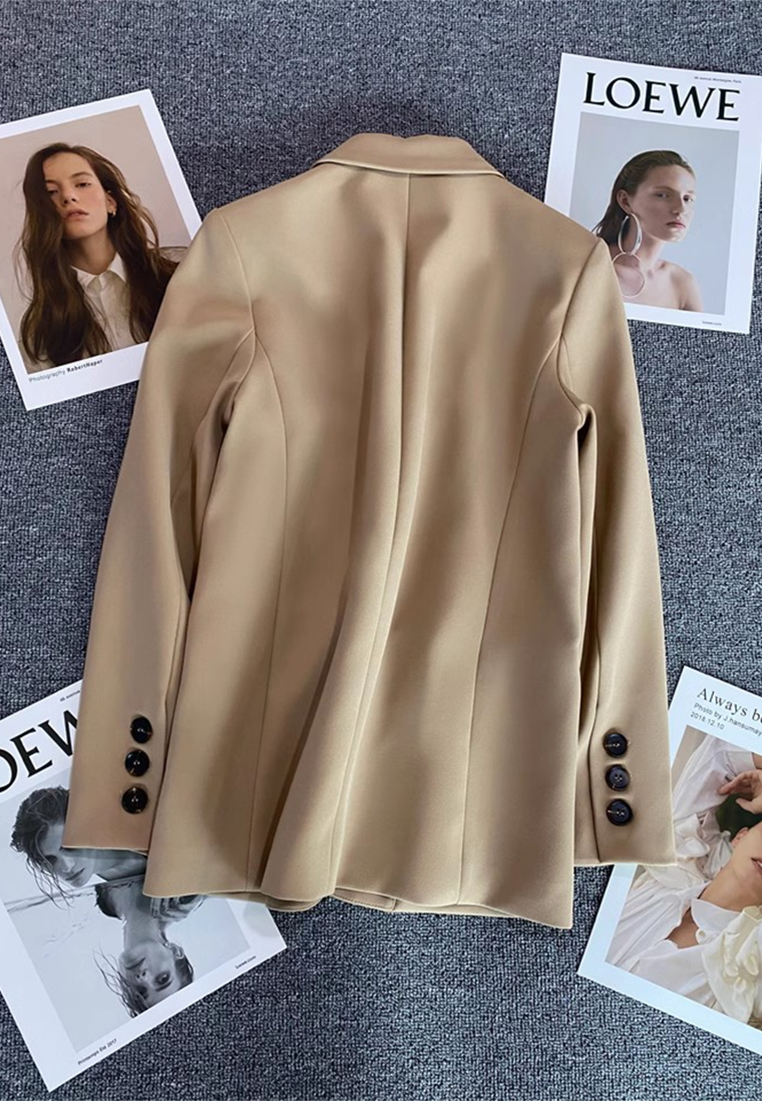 Autumn New Korean Style Loose Straight Cut Suit CA25102418BW