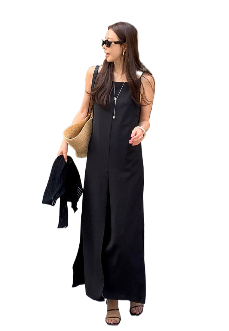 Chic Style Spaghetti Strap Front Slit Maxi Dress Multi Color K26042904