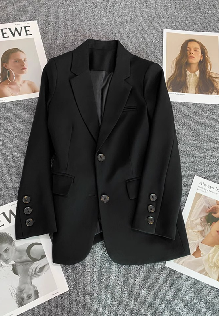 Autumn New Korean Style Loose Straight Cut Suit CA25102418BW