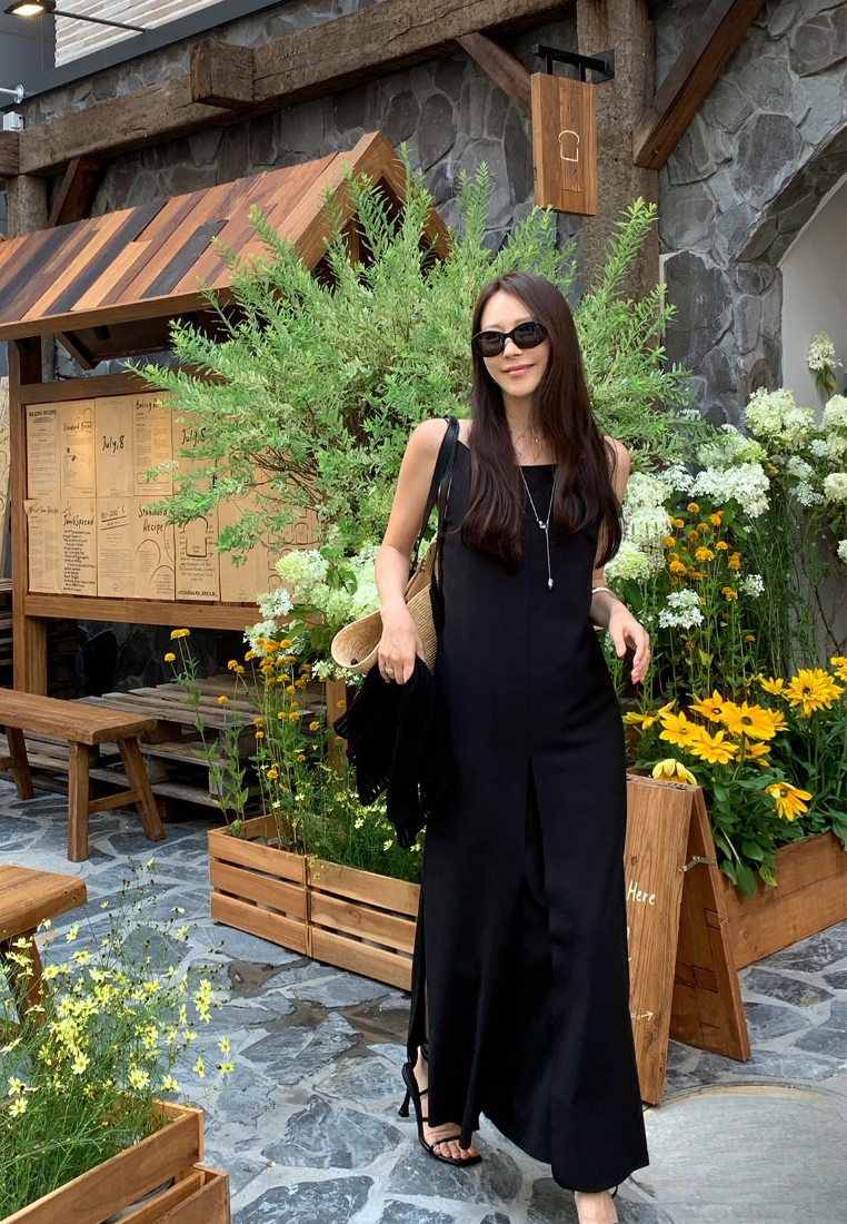 Chic Style Spaghetti Strap Front Slit Maxi Dress Multi Color K26042904