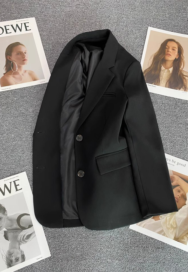 Autumn New Korean Style Loose Straight Cut Suit CA25102418BW