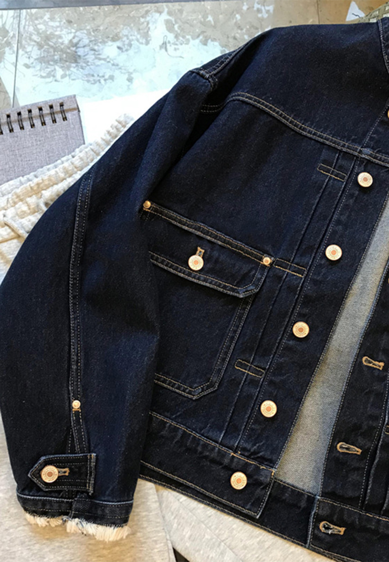 Classic vintage design crewneck denim jacket CA110218