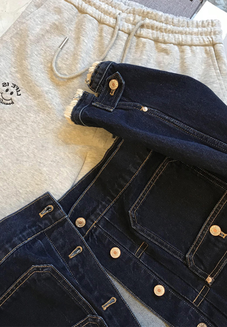 Classic vintage design crewneck denim jacket CA110218