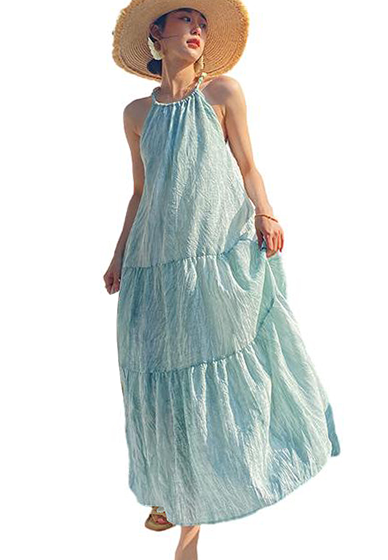 2024 New  Summer Beach Skirt Sling Long Dresses CA24031918BL