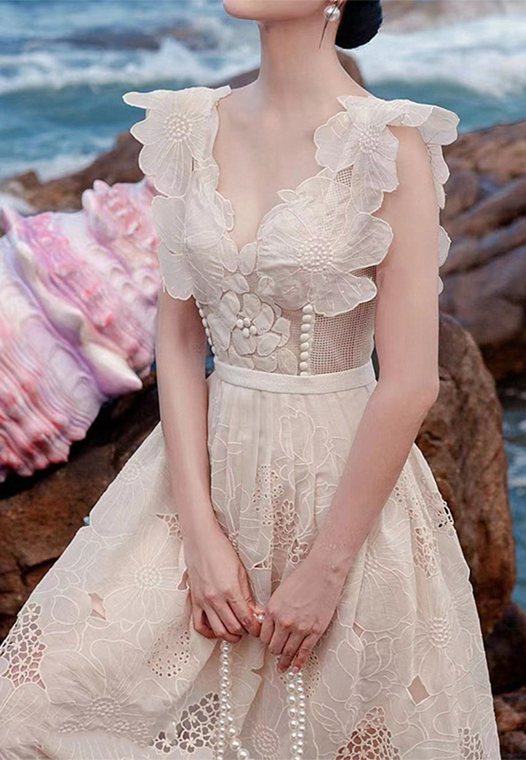 Niche organza flower embroidery fairy dress CA25092518BE