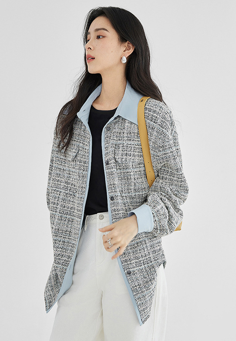 French style patchwork shirt and high end floral jacket CA120418