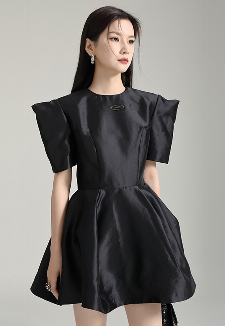 2024 French black haute couture dress CA24030118BK