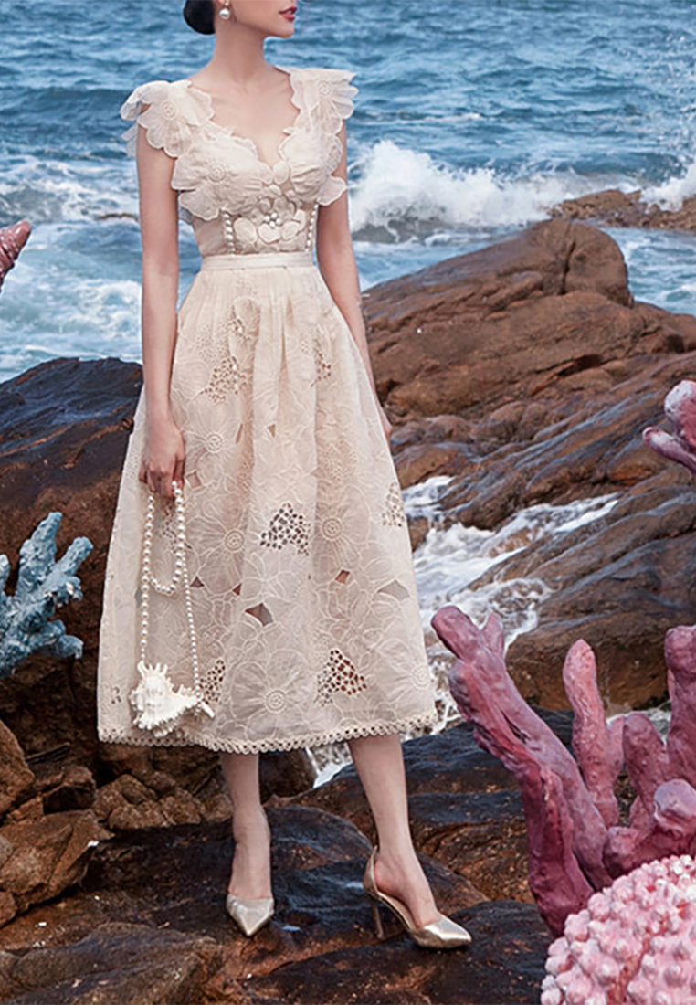 Niche organza flower embroidery fairy dress CA25092518BE