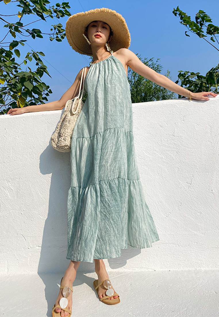 2024 New  Summer Beach Skirt Sling Long Dresses CA24031918BL