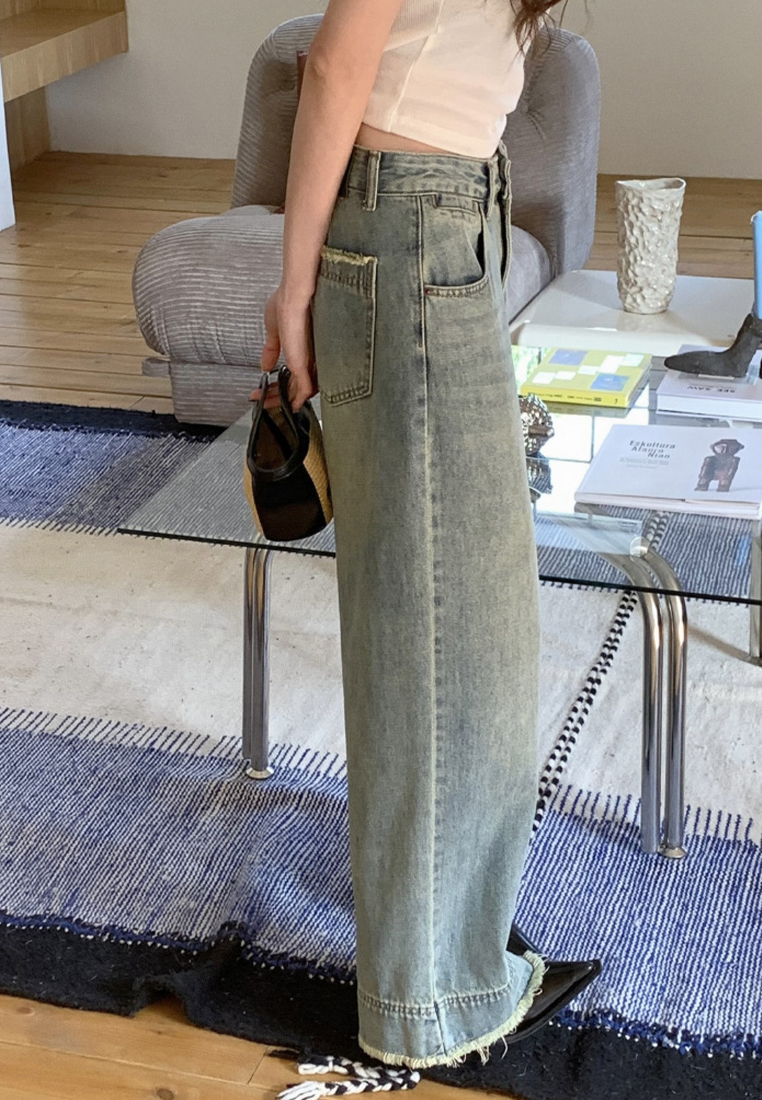 2024 Retro Blue Edge Loose fit Jeans CA24041018BL