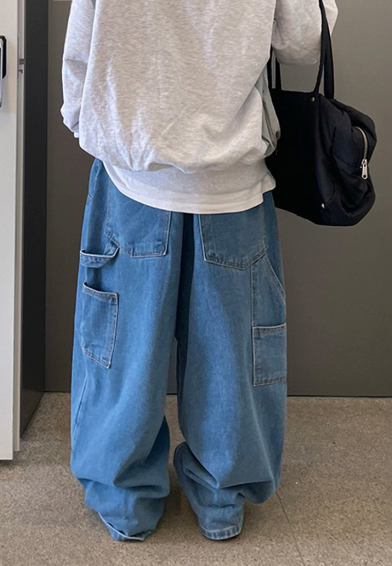 2024 Retro loose jeans korean pants CA24090318BL