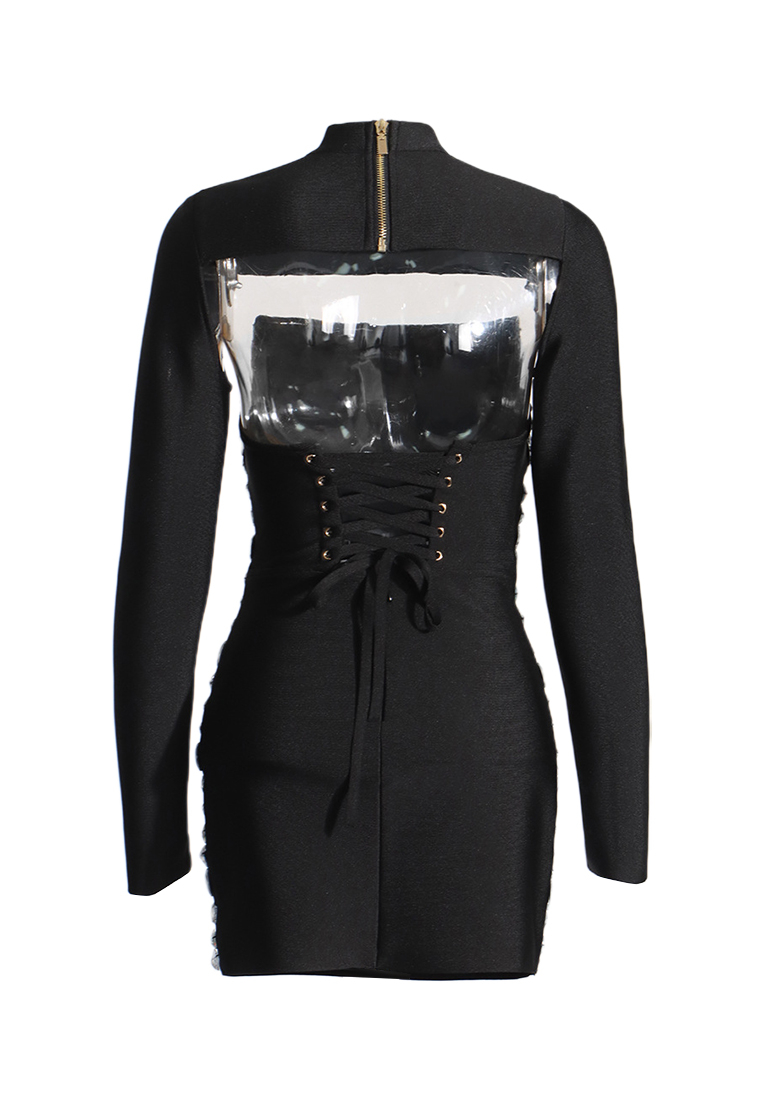 Fashionable temperament slim fit strapless dress CA242111918BK