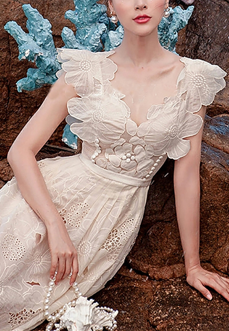 Niche organza flower embroidery fairy dress CA25092518BE