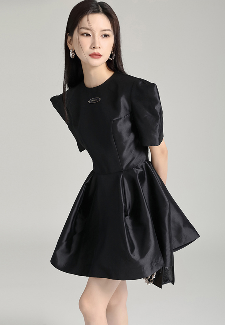 2024 French black haute couture dress CA24030118BK