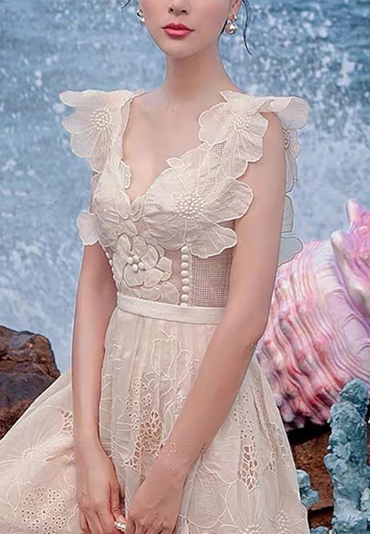 Niche organza flower embroidery fairy dress CA25092518BE