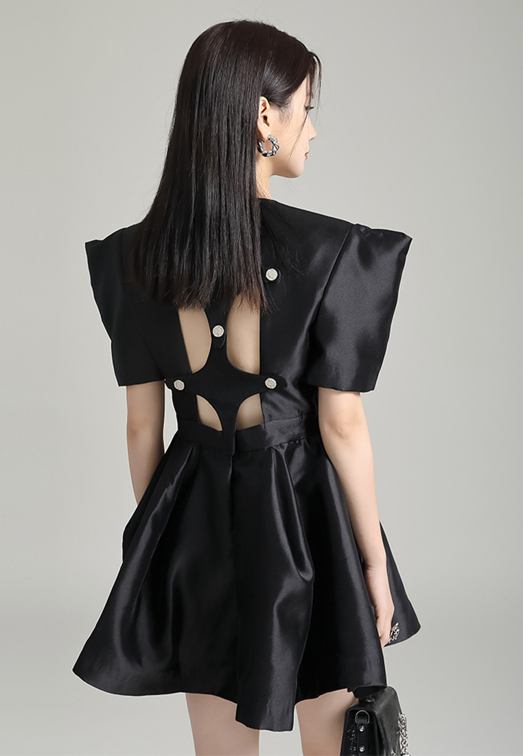 2024 French black haute couture dress CA24030118BK